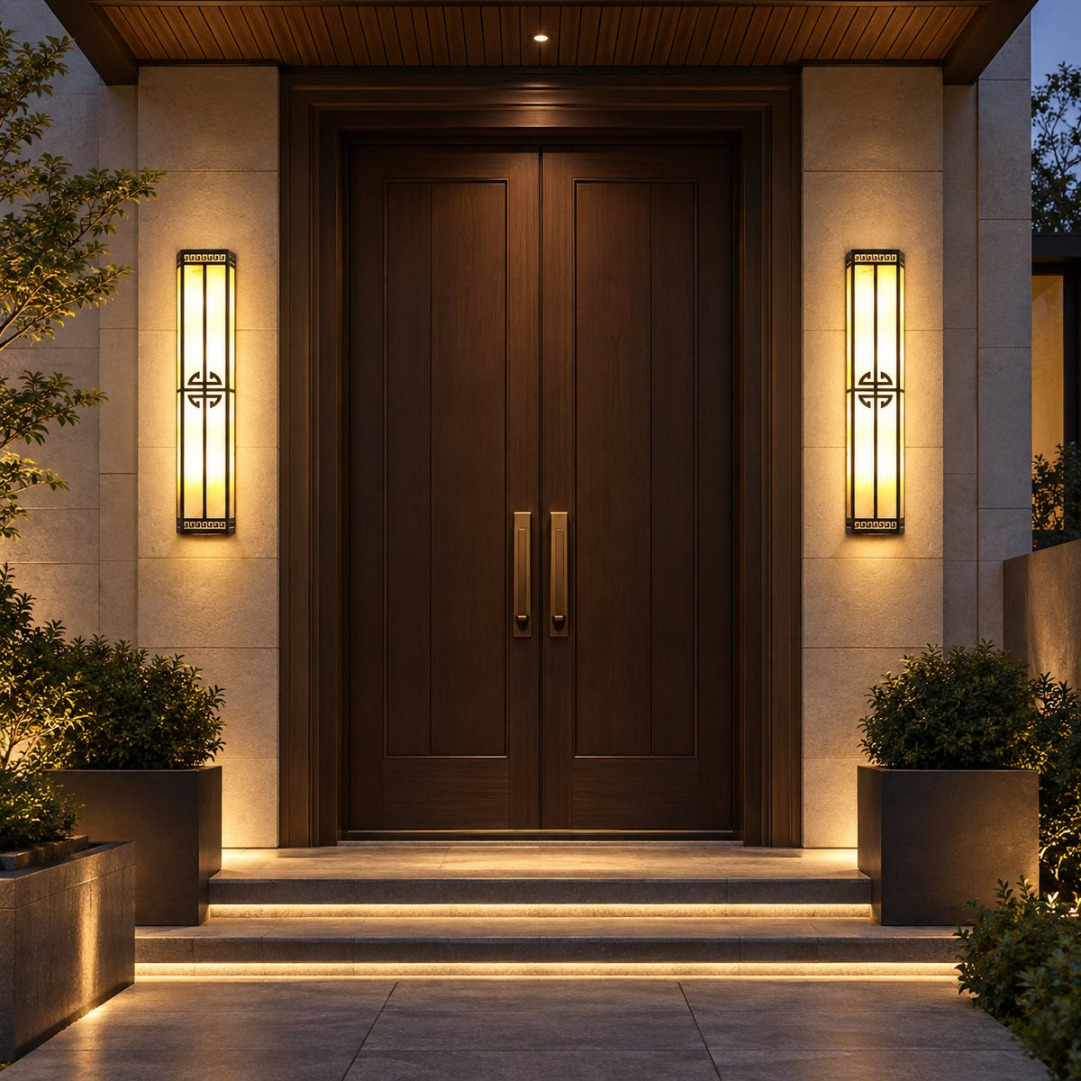 Modern Outdoor Wall Light Waterproof Metal Integrated LED IP65 for Patios and Gardens