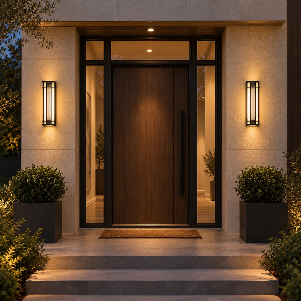 Modern Outdoor Wall Light Wall Mounted Stainless Steel Acrylic LED Weather Resistant