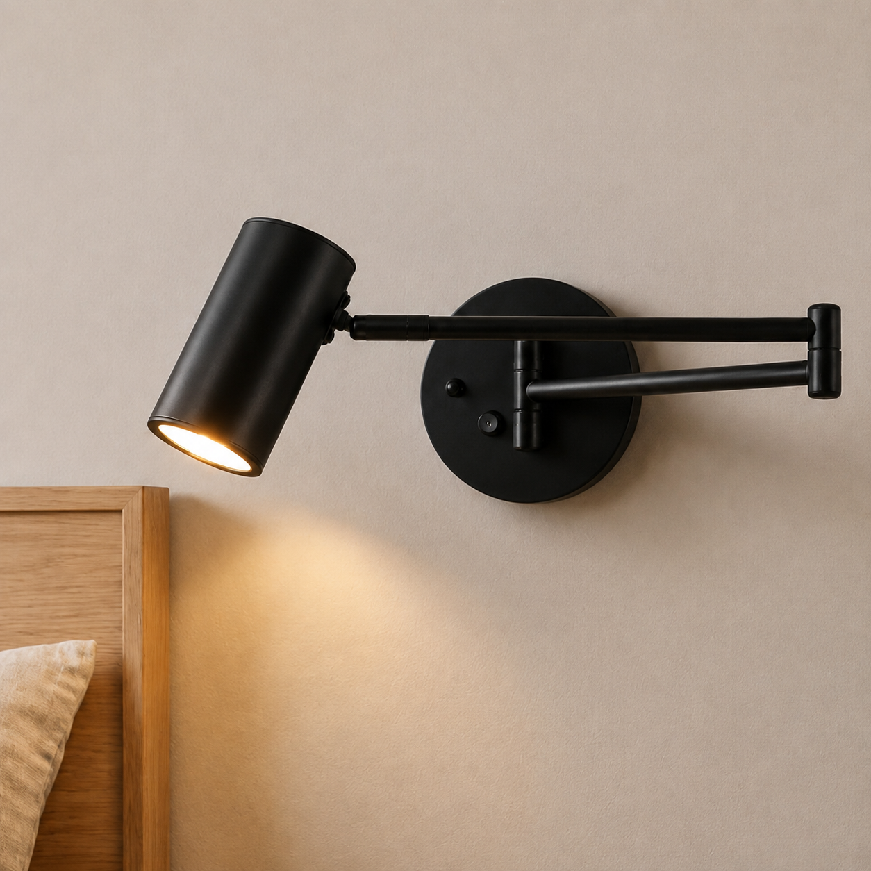 Industrial Wall Light Adjustable Swing Arm Metal Brass Matte Black LED Compatible Sconce