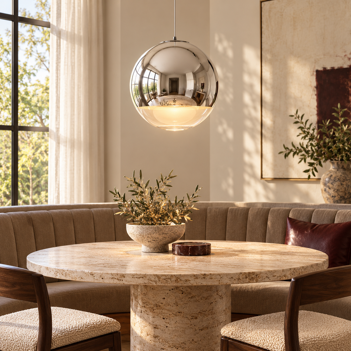 Modern Glass Pendant Light Adjustable Hanging Fixture LED Compatible for Kitchen Lighting