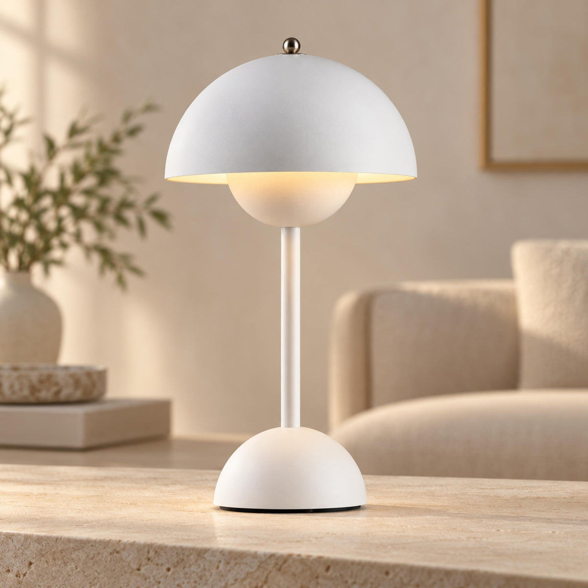 Modern Cordless Table Lamp with Adjustable Brightness and USB Charging for Indoor and Outdoor Use
