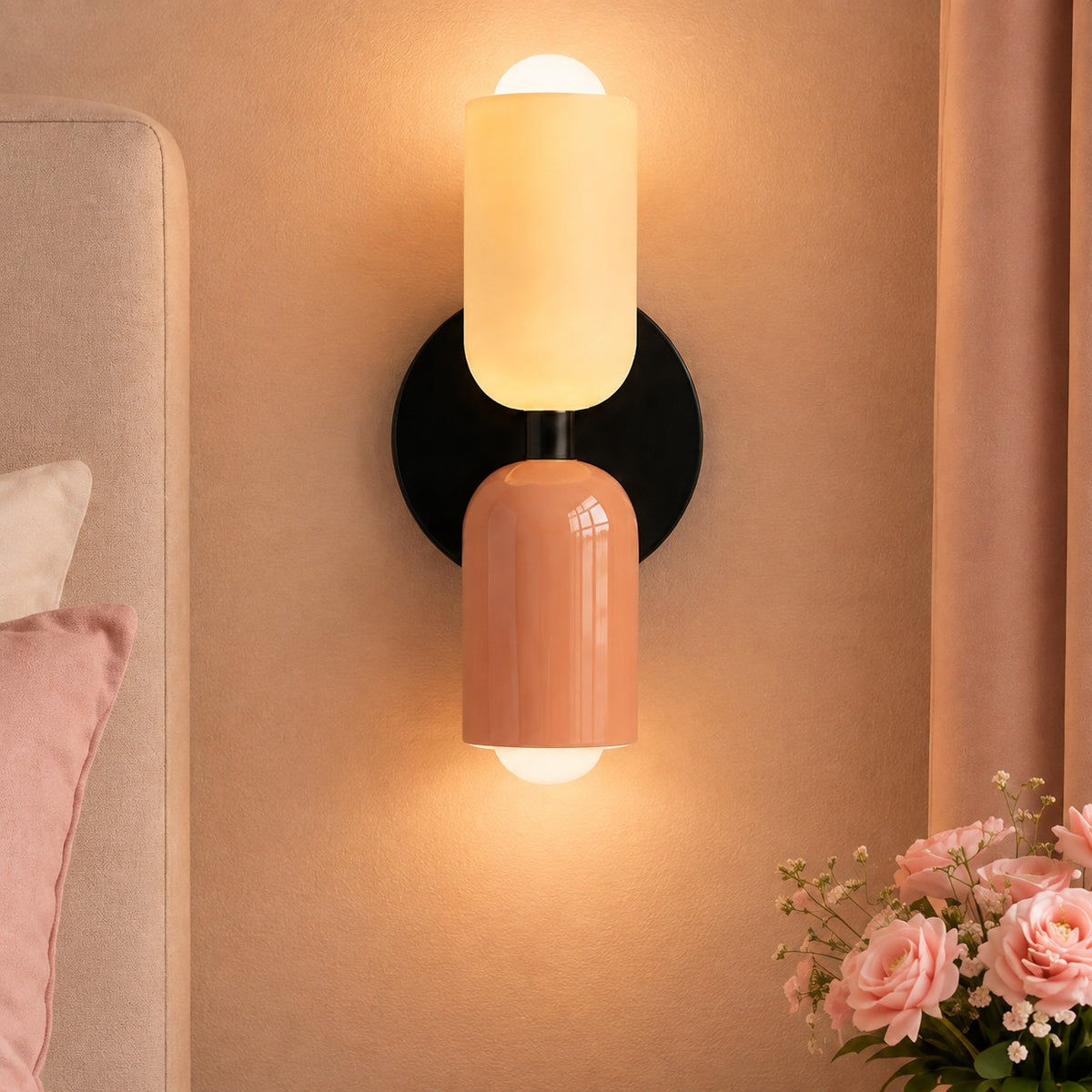 Modern Nordic Wall Light Double Head Wall Mounted Painted Iron Dimmable E26 LED Compatible