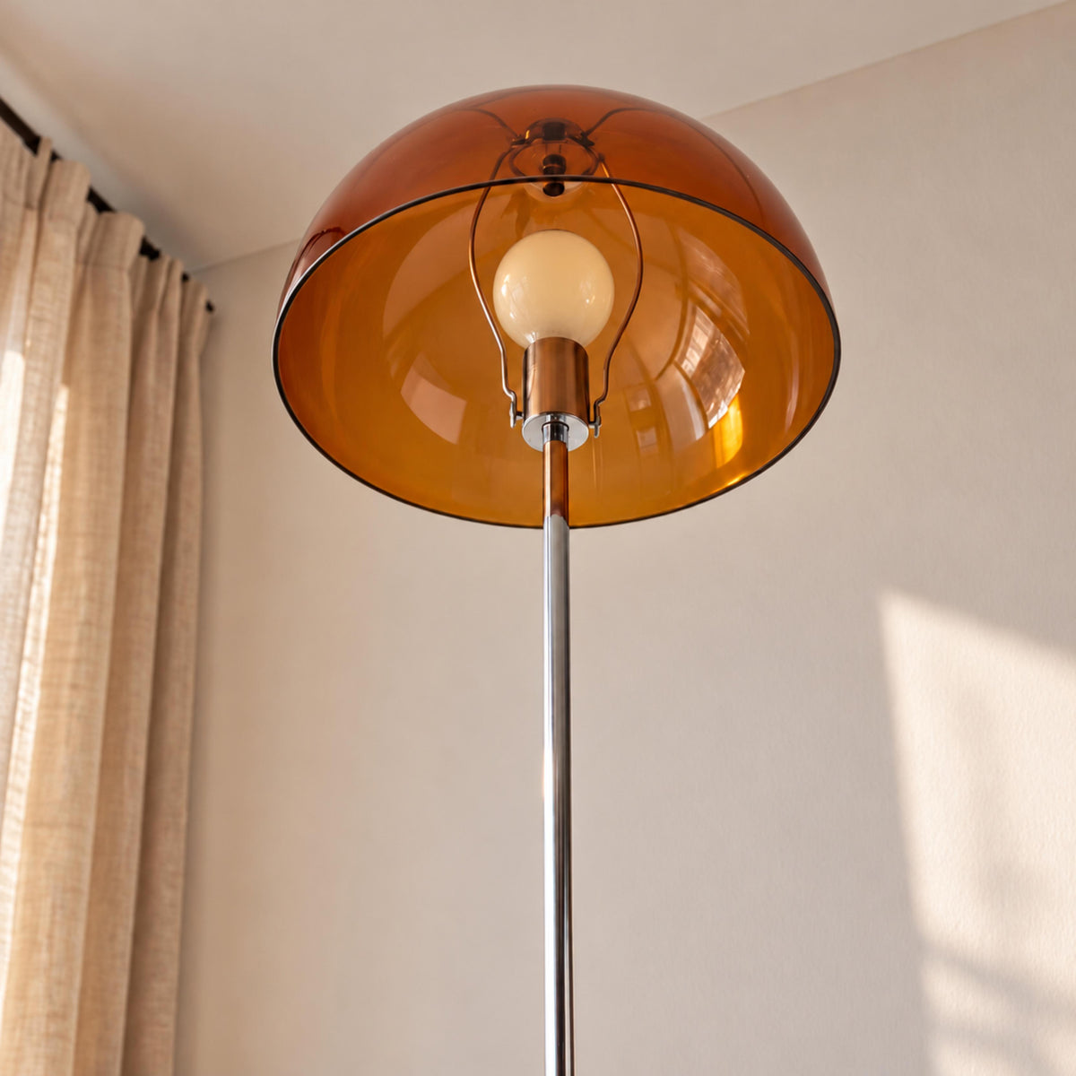 Modern Floor Lamp with Adjustable Height Iron Base and Acrylic Shade for Living Room Lighting
