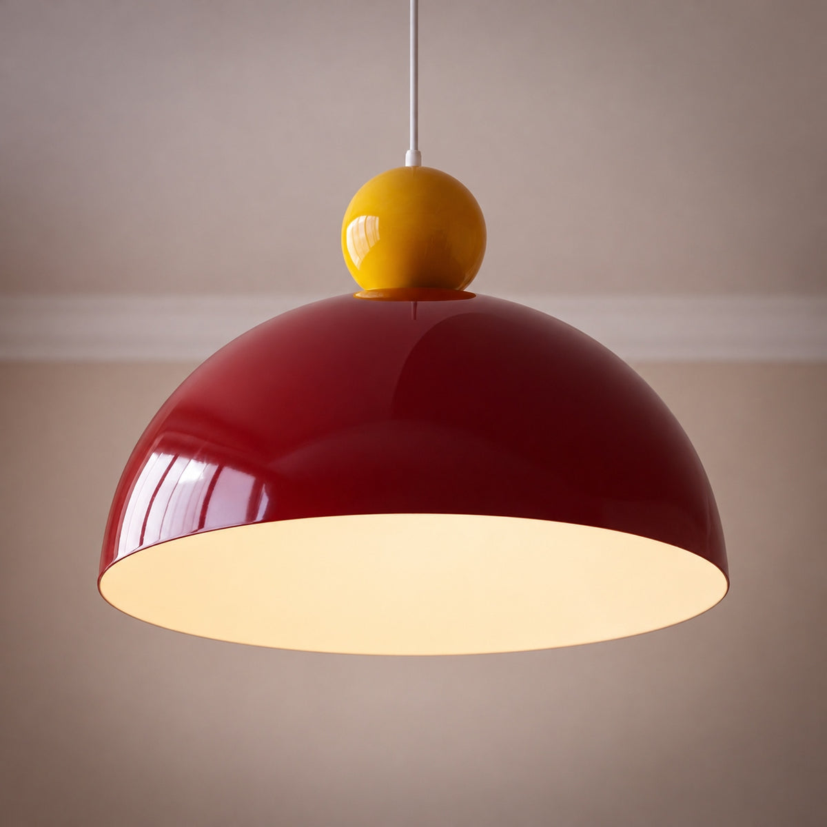 Modern Colorful Glass Pendant Light Adjustable Height LED Hanging Fixture for Kitchen Dining