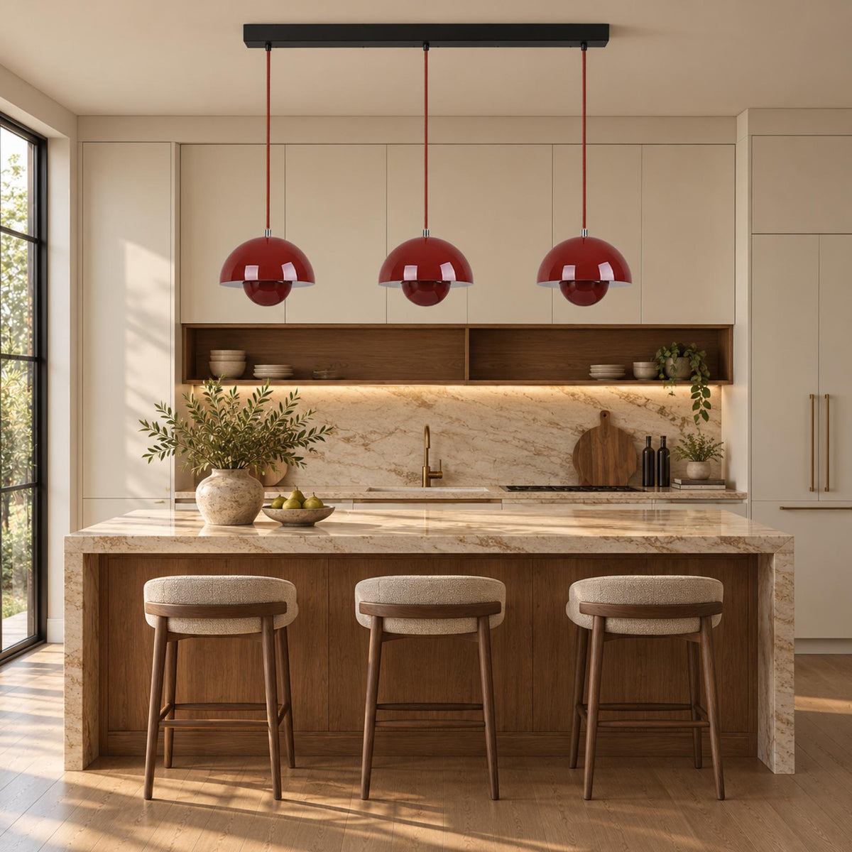 Modern Adjustable Black Pendant Light Hanging Metal LED for Kitchen and Home Lighting