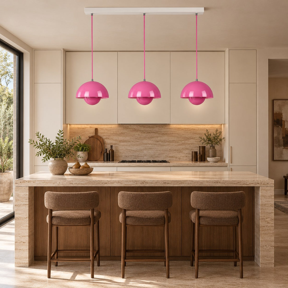 Modern Adjustable Black Pendant Light Hanging Metal LED for Kitchen and Home Lighting