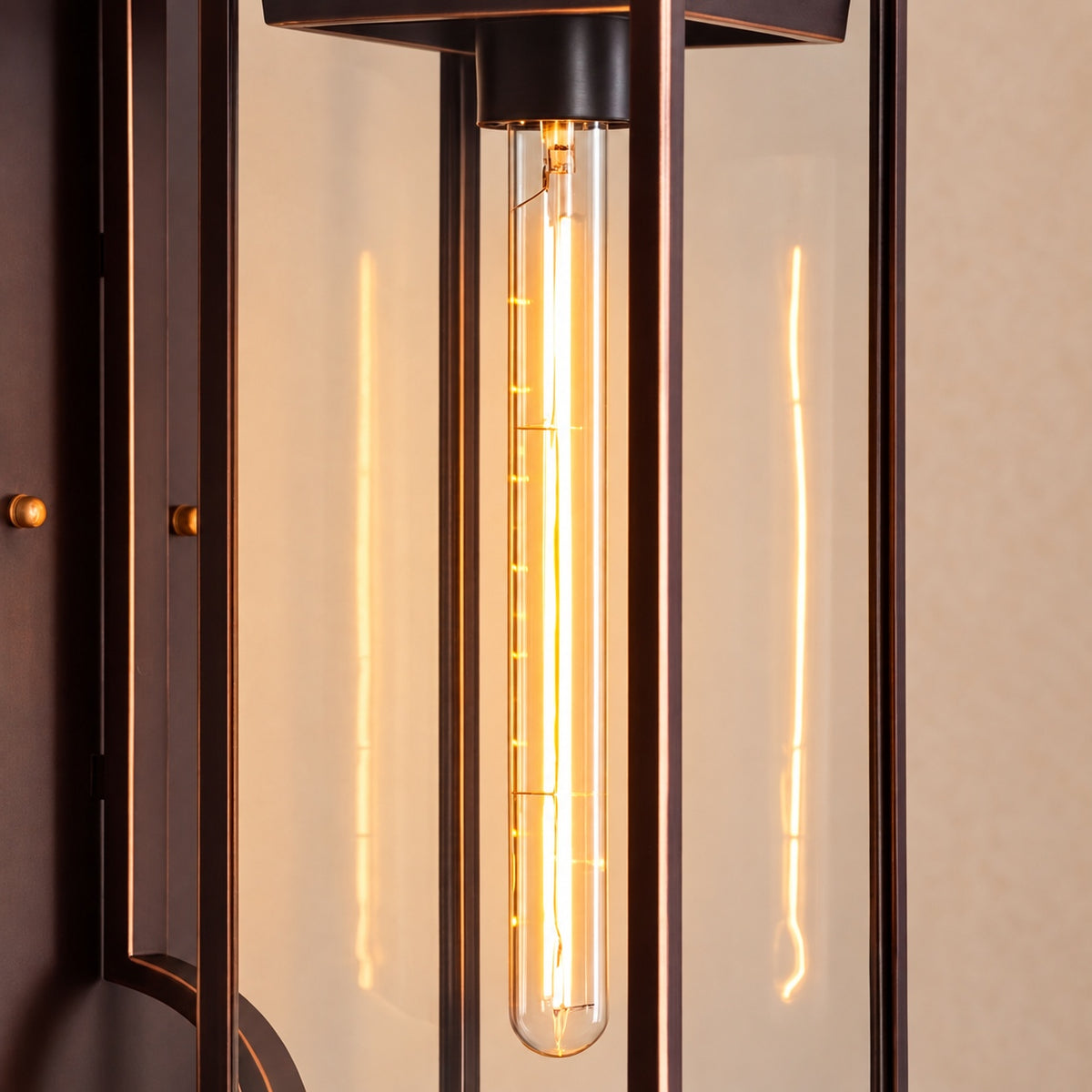 Traditional IP65 Outdoor Wall Light with Clear Glass & Coffee Bronze Finish