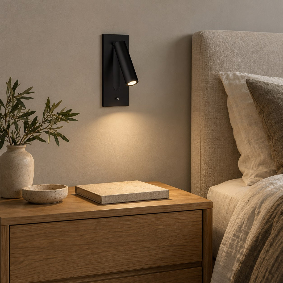 Modern Wall Mounted Bedside Lamp Metal Frame Adjustable LED Lighting for Bedroom Use