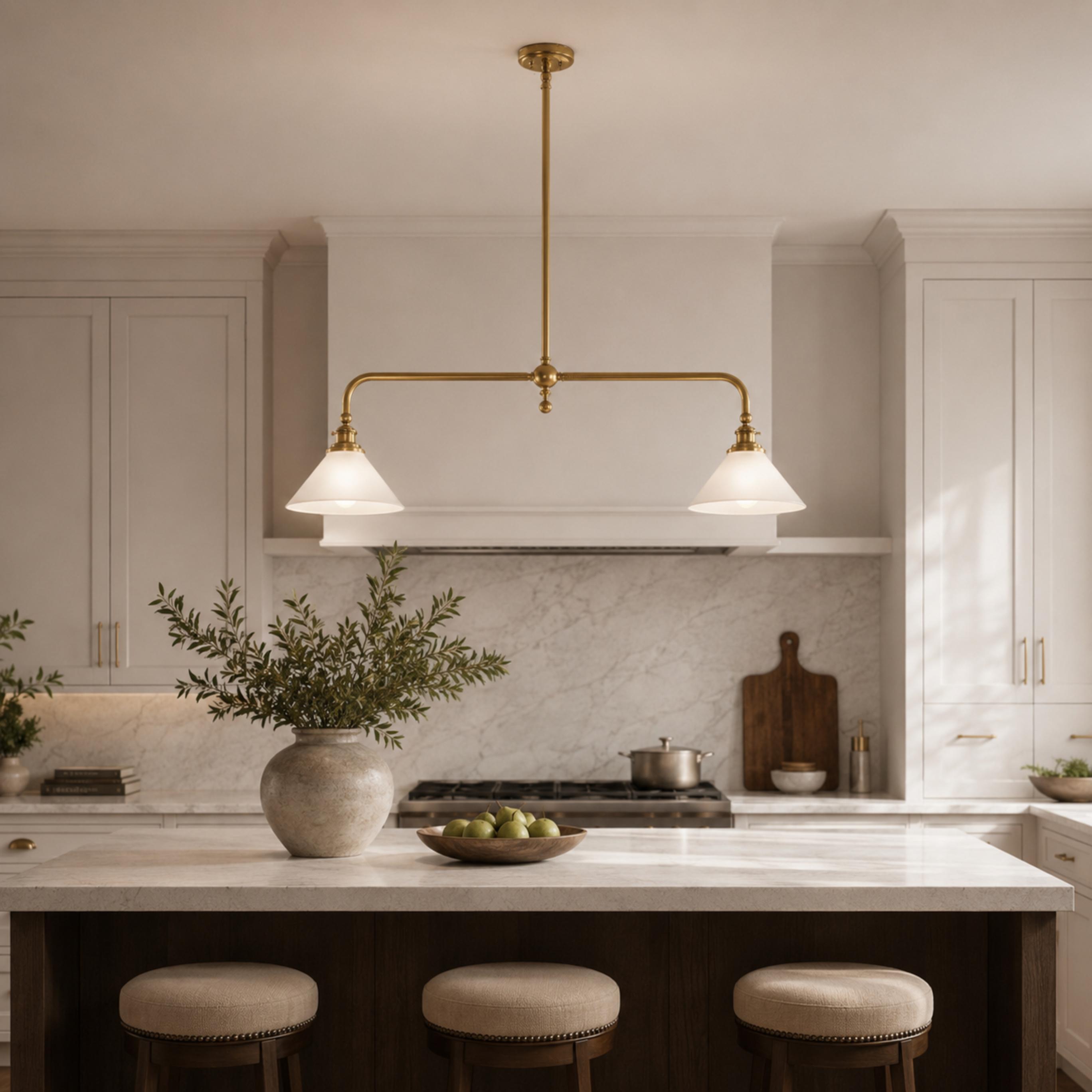 Modern Black Pendant Light Adjustable Height Glass Shade LED Hanging Fixture