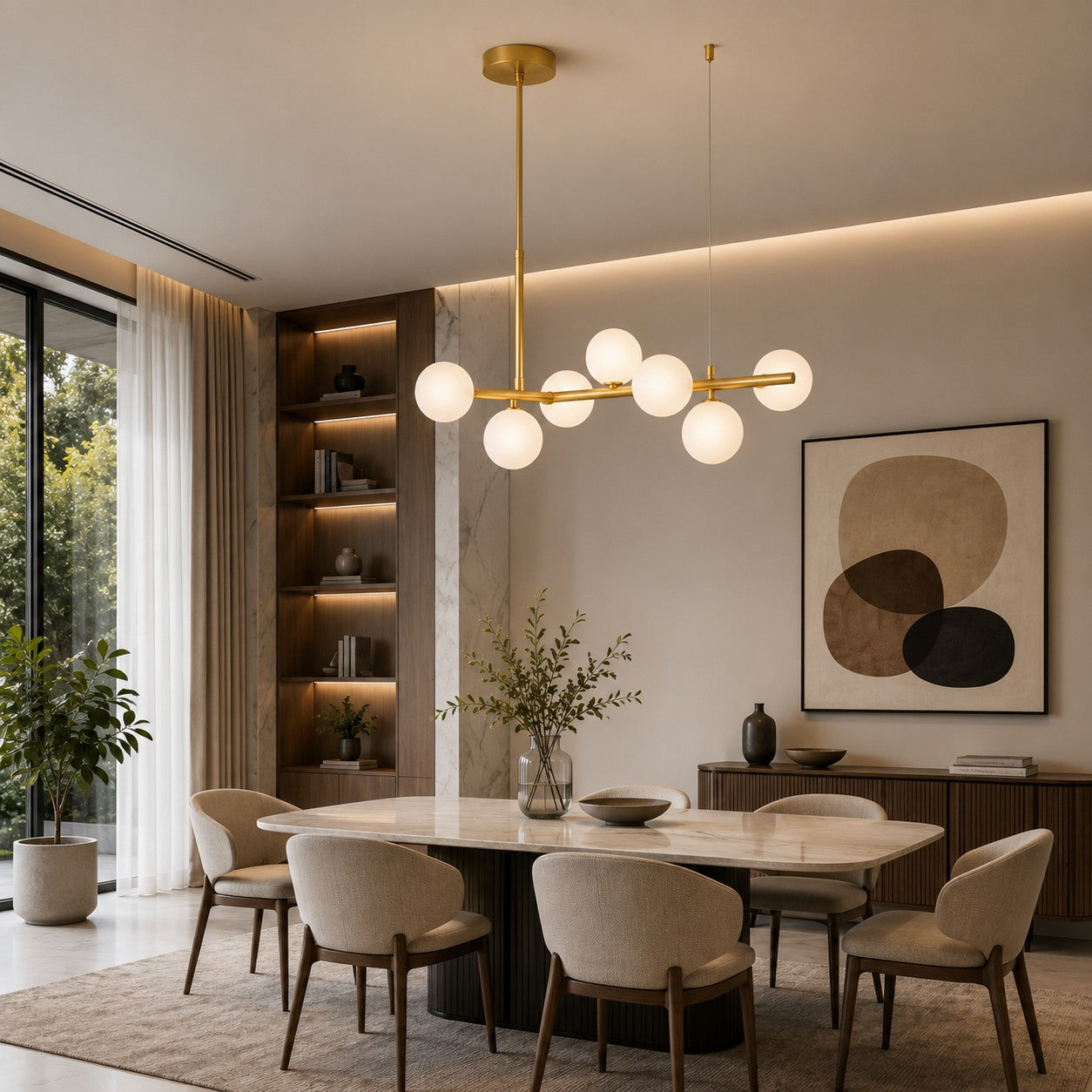 Modern Glass Pendant Lights Cluster Hanging Adjustable LED for Kitchen Island and Dining Room