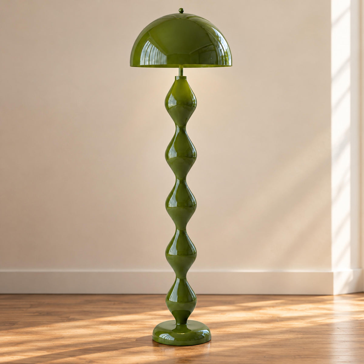Modern Floor Lamp Mushroom Design Resin Construction Dimmable E26 E27 Compatible 59 Inch Height