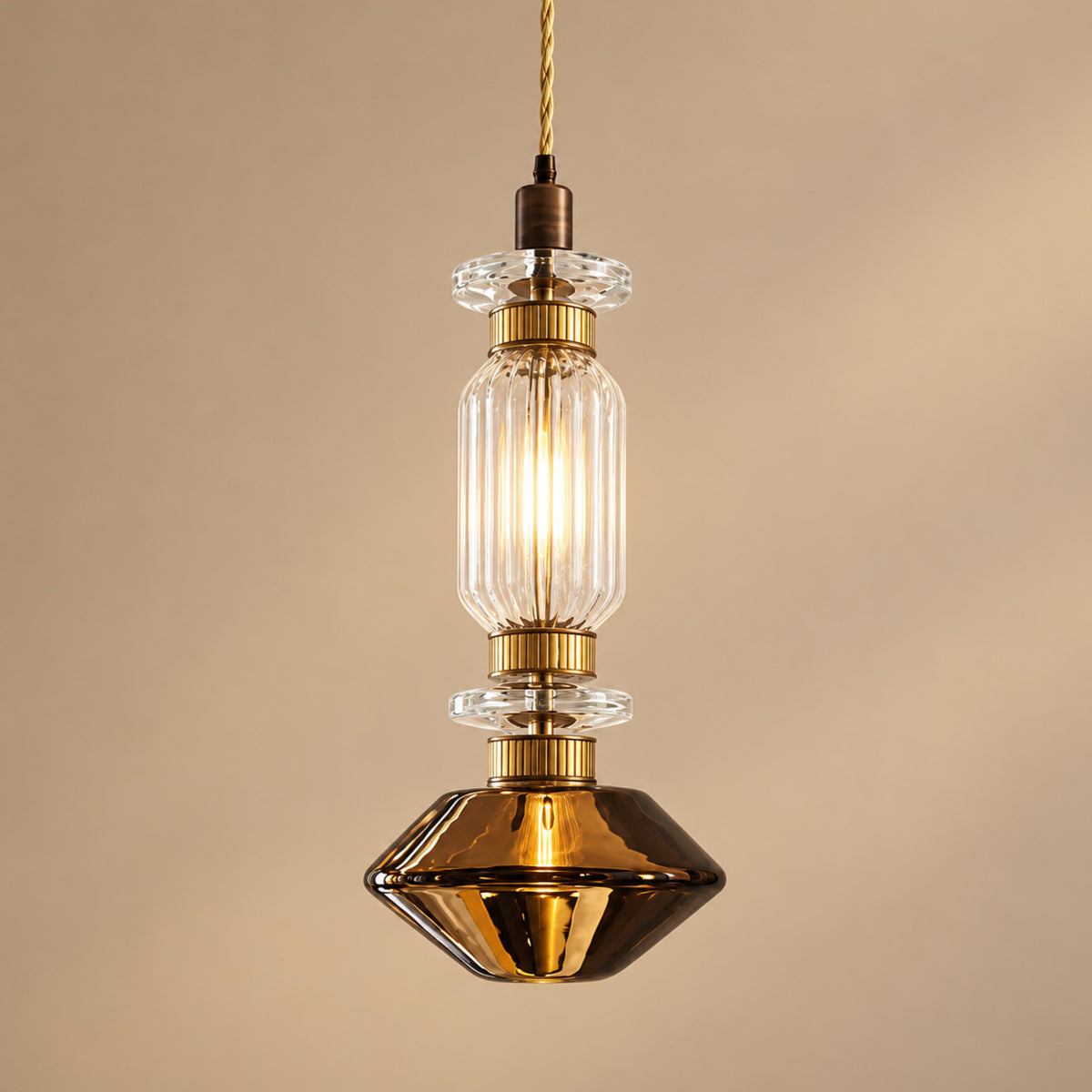 Modern Glass Pendant Lamp Hanging Light Fixture Adjustable LED for Contemporary Spaces