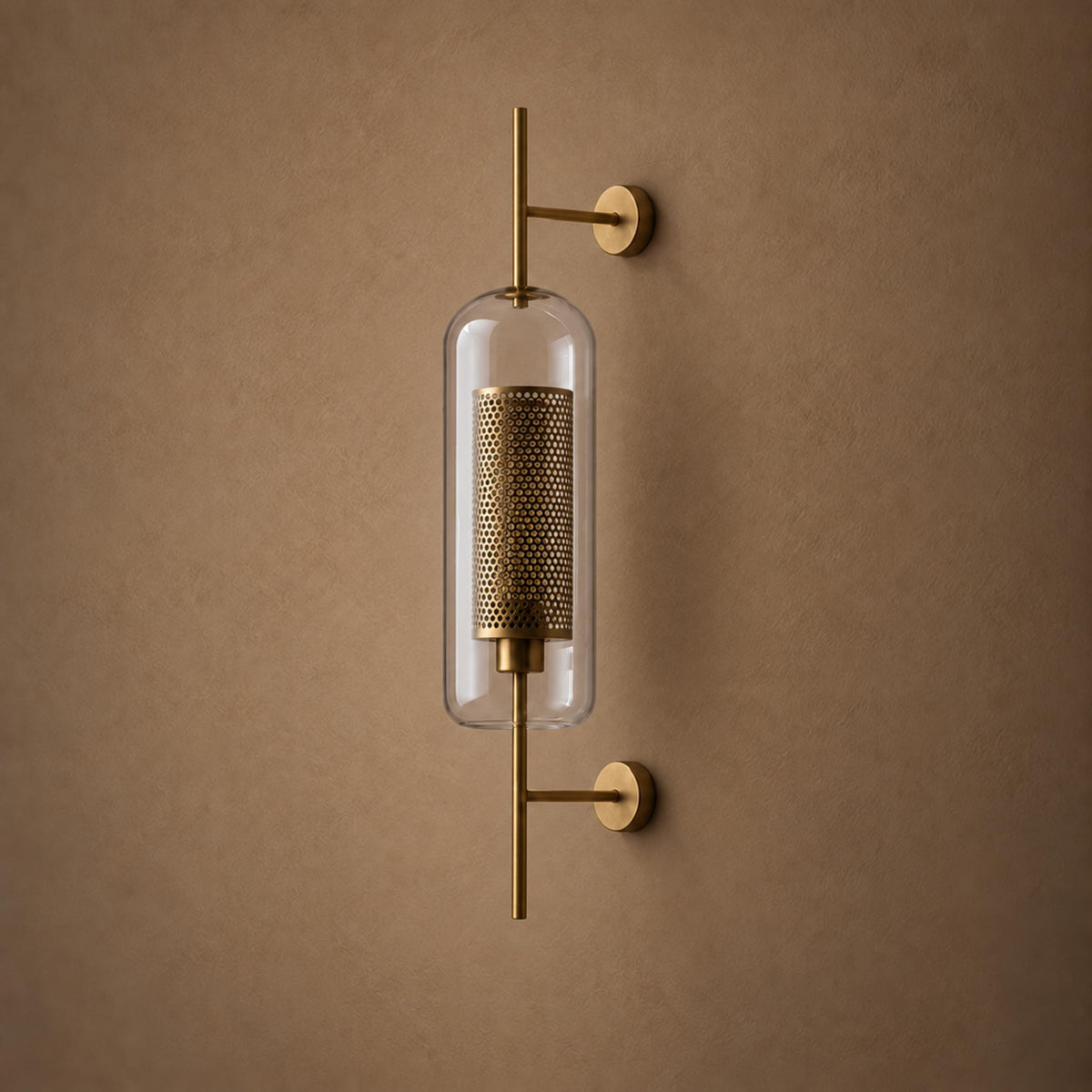 Modern Glass Wall Light Wall Mounted Metal Frame LED Sconce for Indoor Illumination
