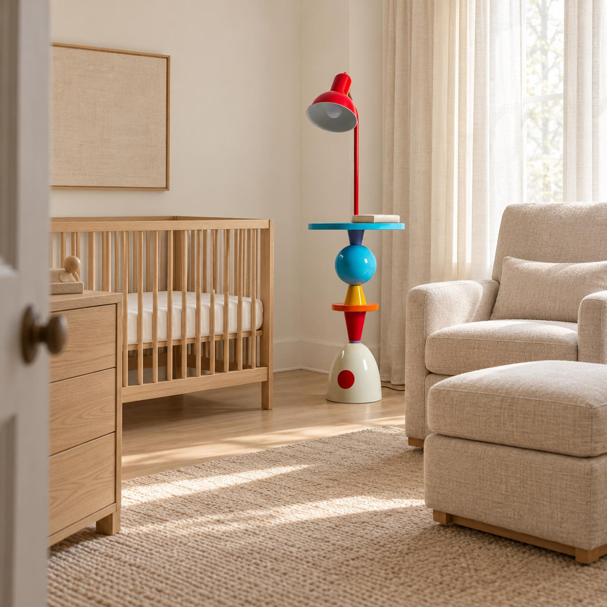 Modern Floor Lamp Adjustable Height LED Acrylic Shade Multi-Color Indoor Lighting