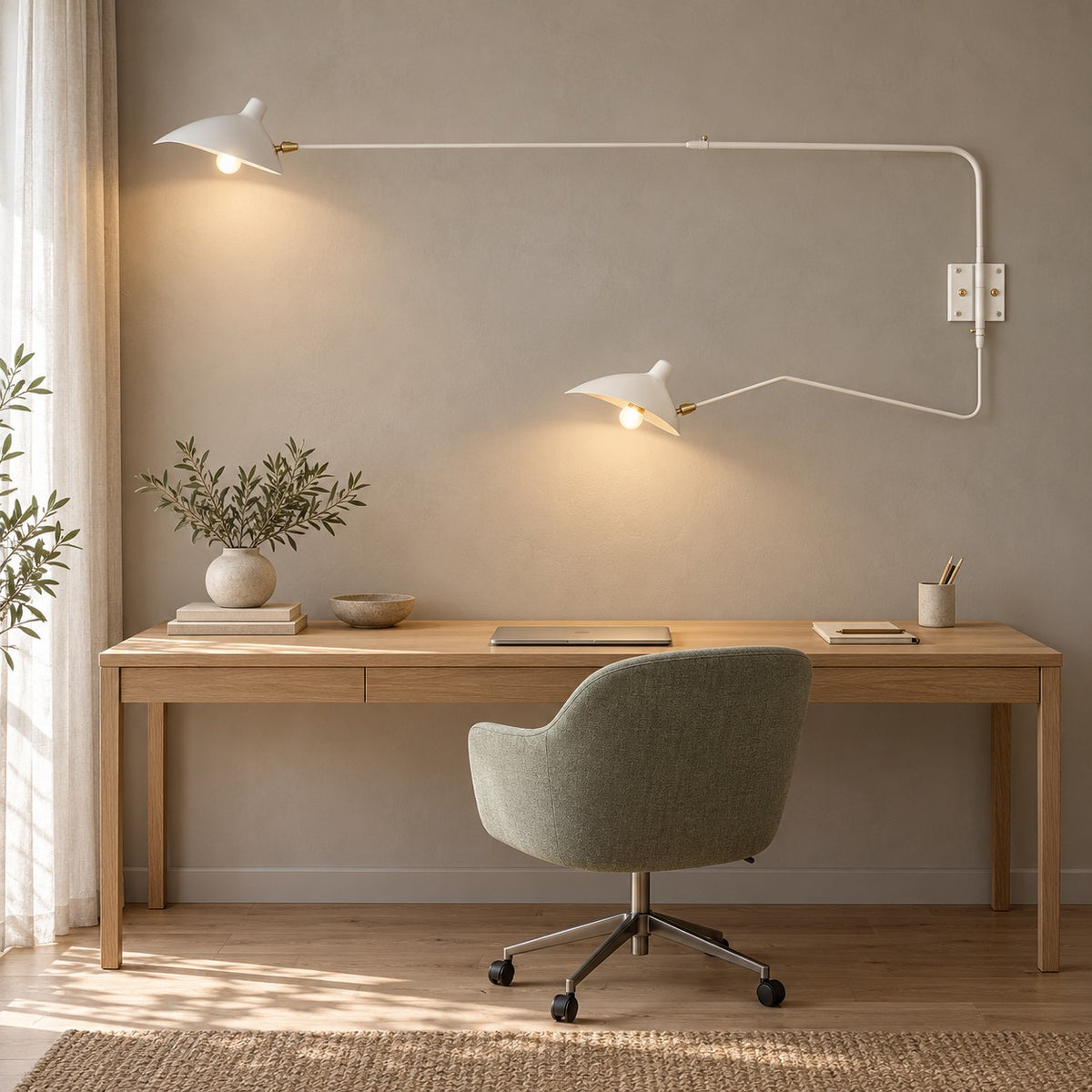 Modern Multi-Arm Wall Sconce Wall Mounted Metal Adjustable LED Wall Lighting Fixture