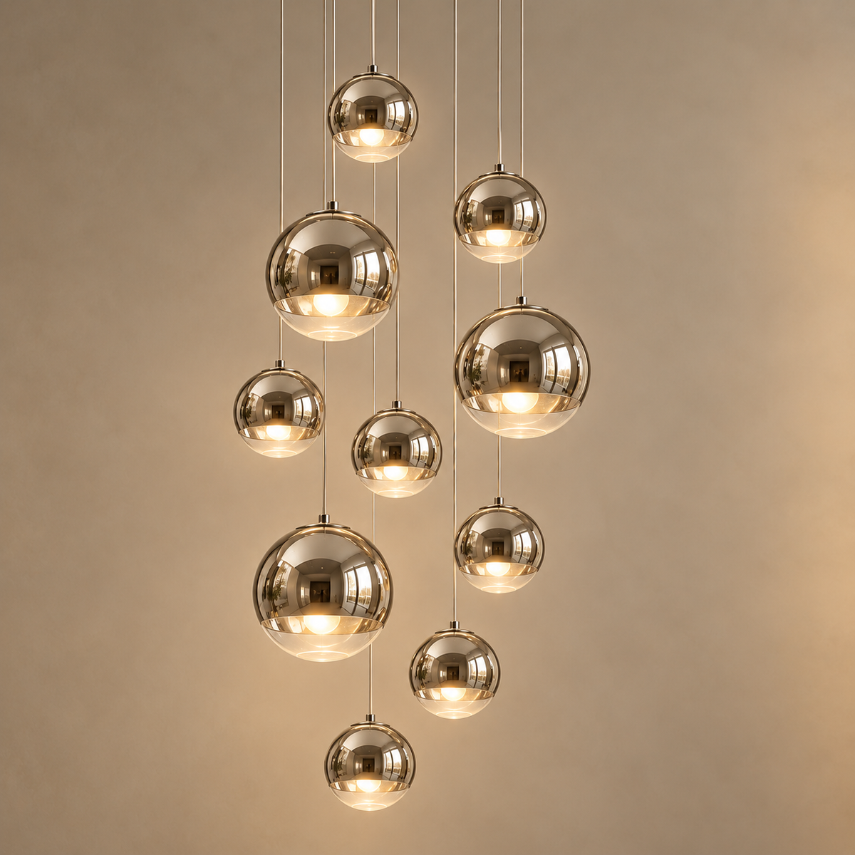 Modern Glass Pendant Light Adjustable Hanging Fixture LED Compatible for Kitchen Lighting
