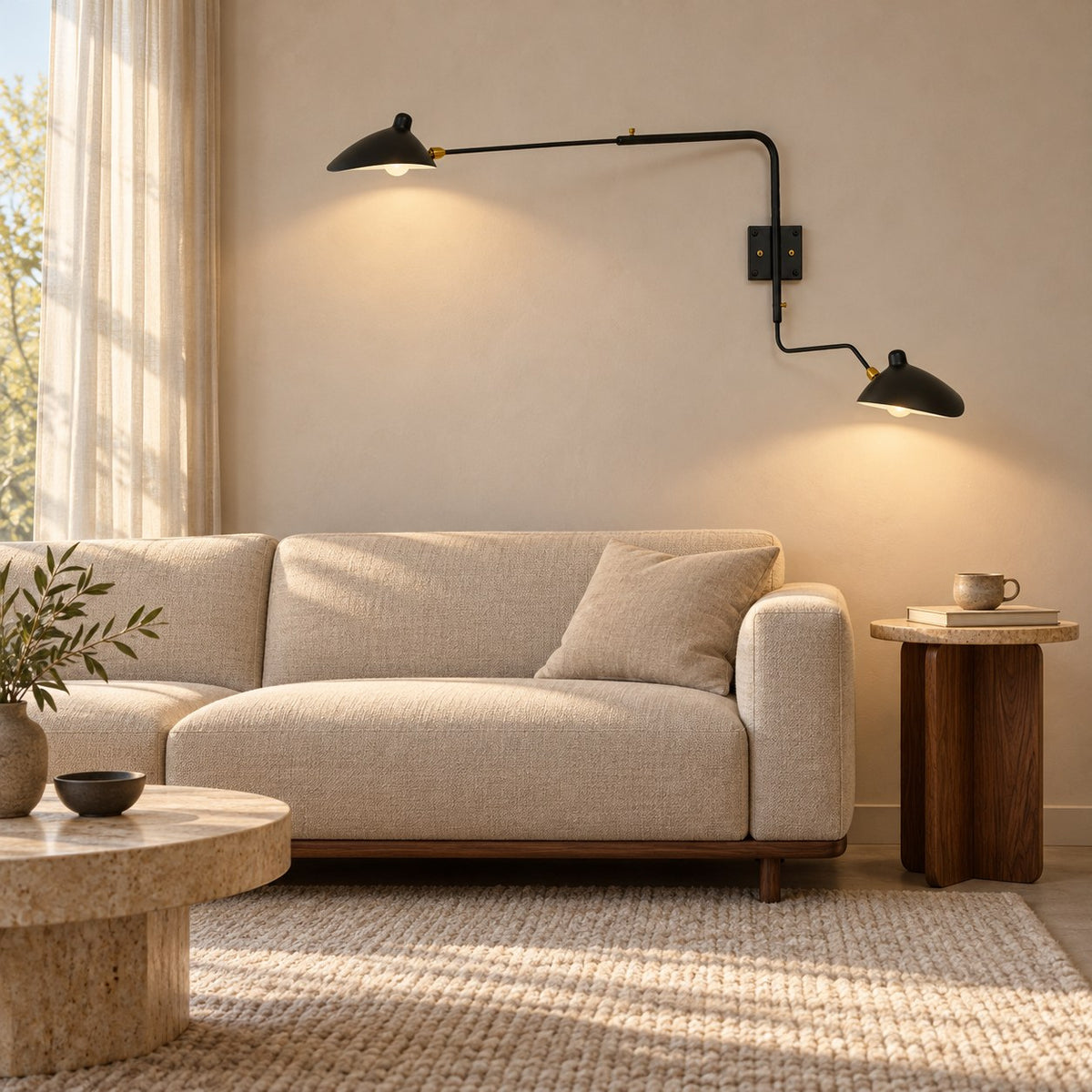 Modern Multi-Arm Wall Sconce Wall Mounted Metal Adjustable LED Wall Lighting Fixture