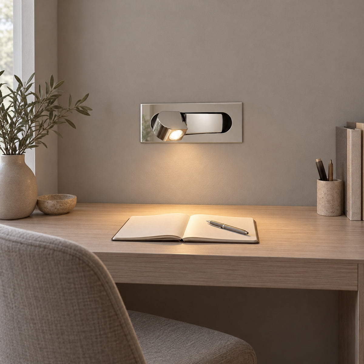 Modern LED Bedside Lamps Wall Mounted Metal Adjustable Arm for Focused Illumination
