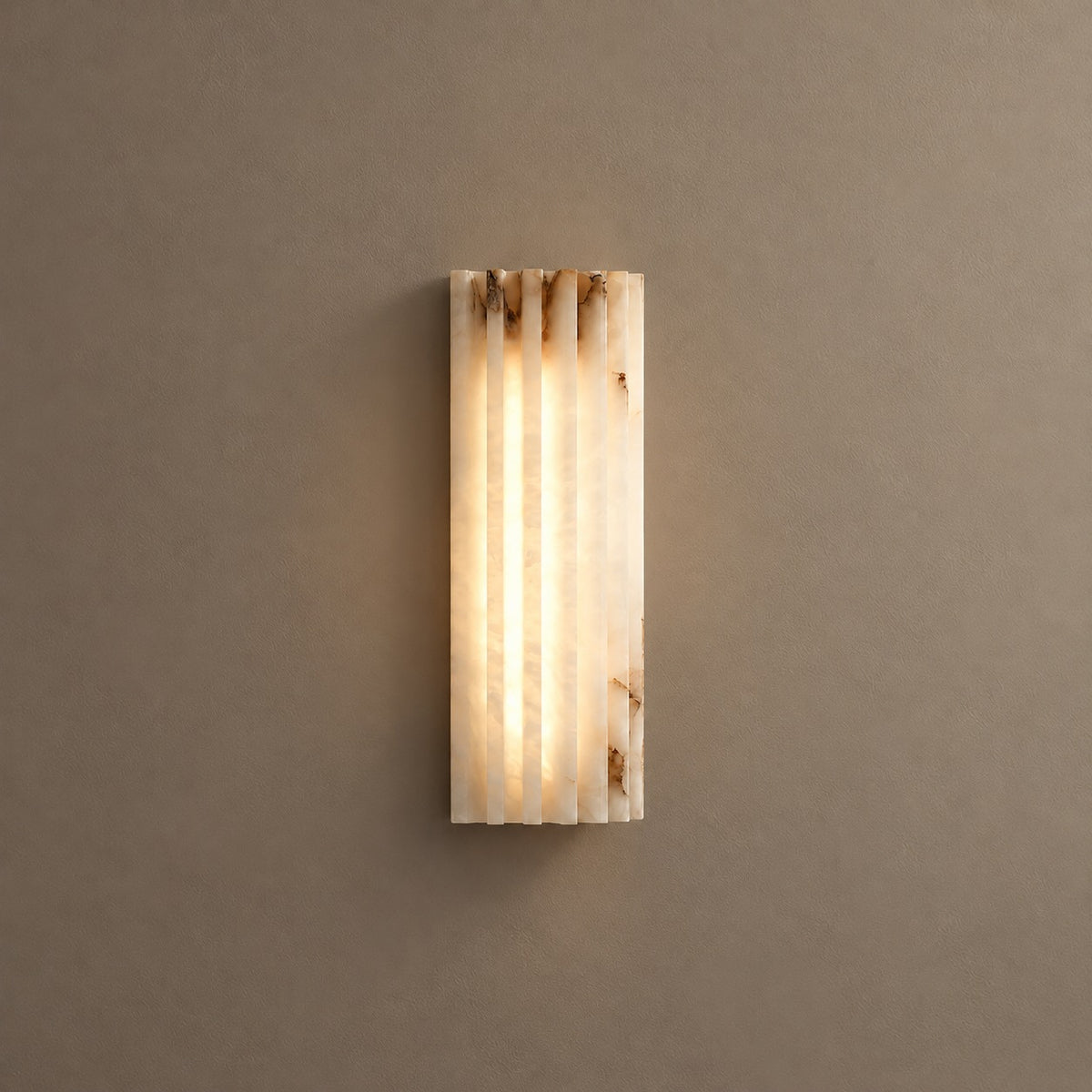 Modern Wall Light Wall Mounted Metal Alabaster Shade Dimmable LED for Contemporary Spaces