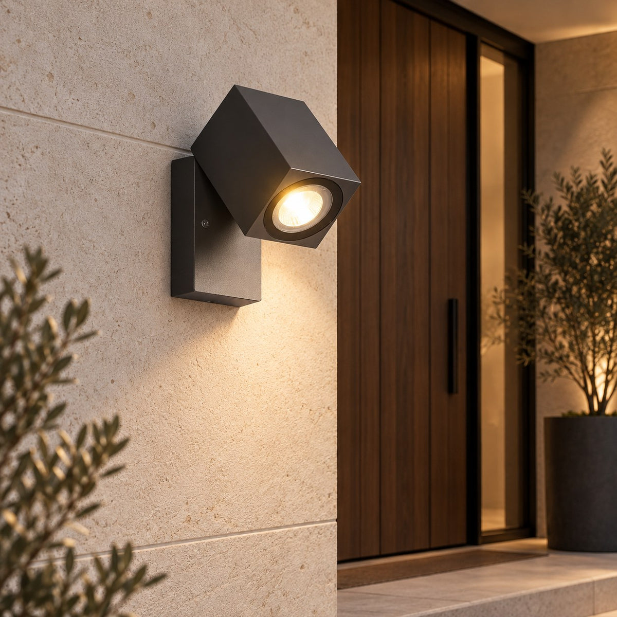 Modern Outdoor Wall Light Waterproof Aluminum Adjustable Motion Sensor LED Fixture