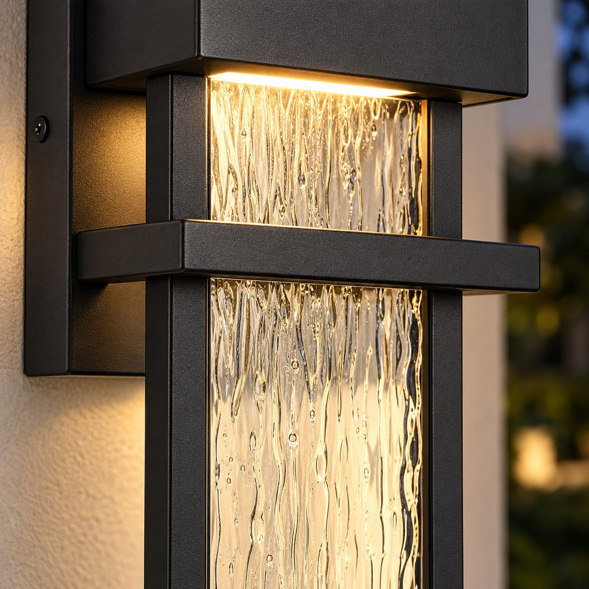Modern Black Outdoor Wall Light Wall Mounted Aluminum 12W LED Waterproof for Exterior Use