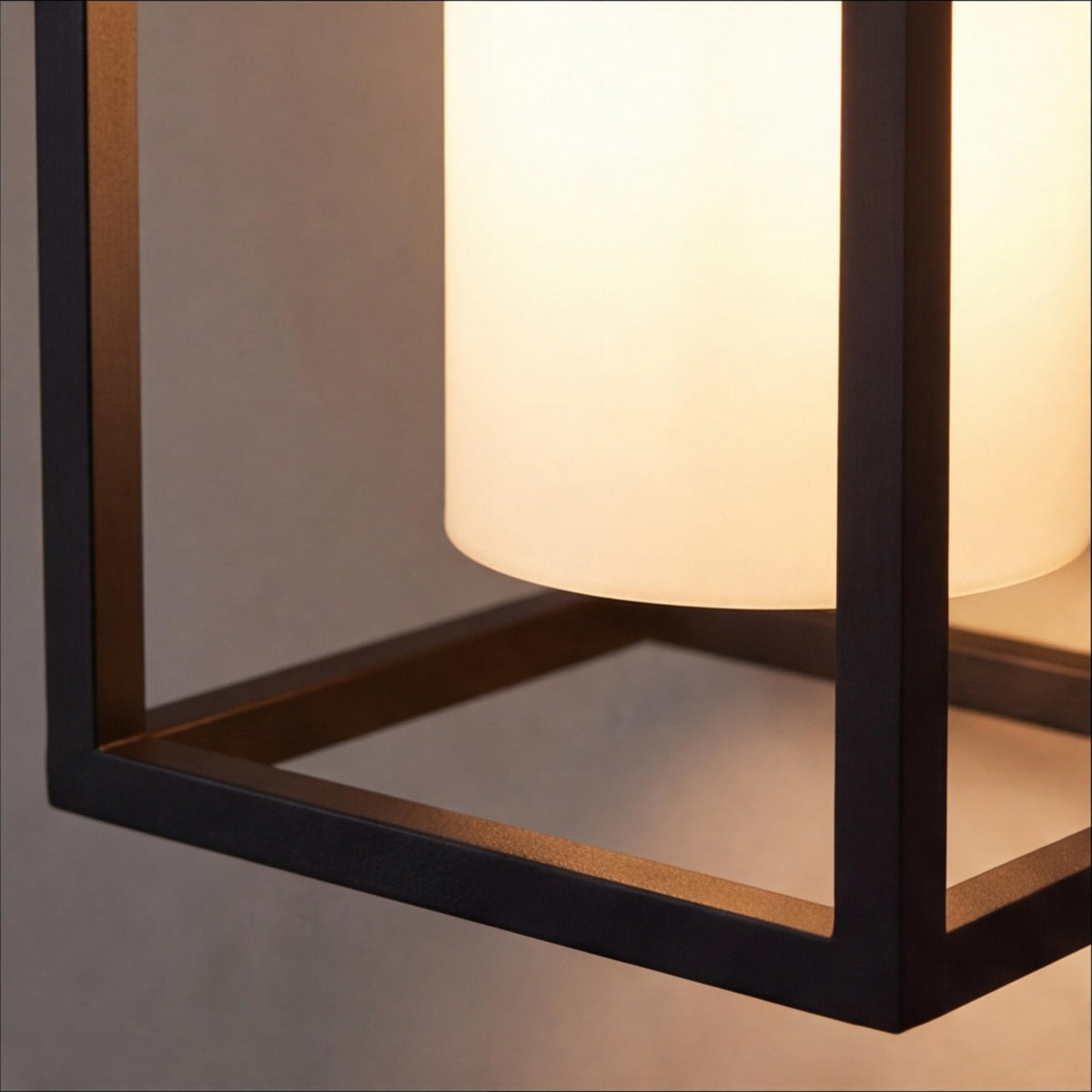 Modern Rustic Outdoor Wall Light Rectangular Lantern Die-Cast Aluminum LED 3000K Waterproof