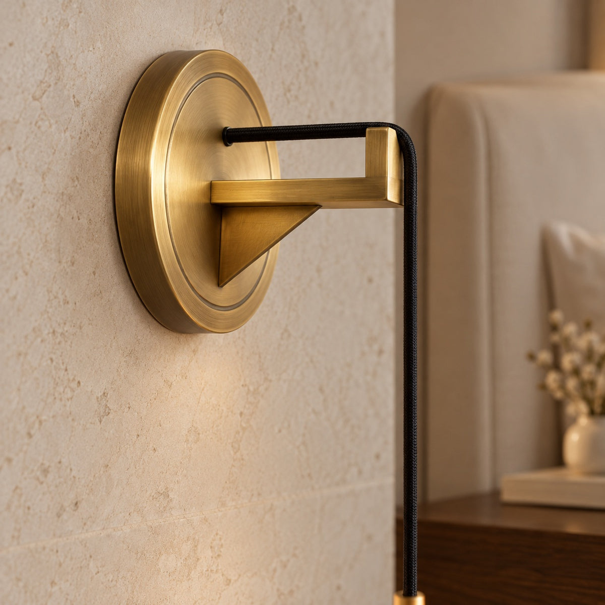 Modern Wall Lamp Wall Mounted Brass Alabaster Shade LED E14 Socket Indoor Lighting