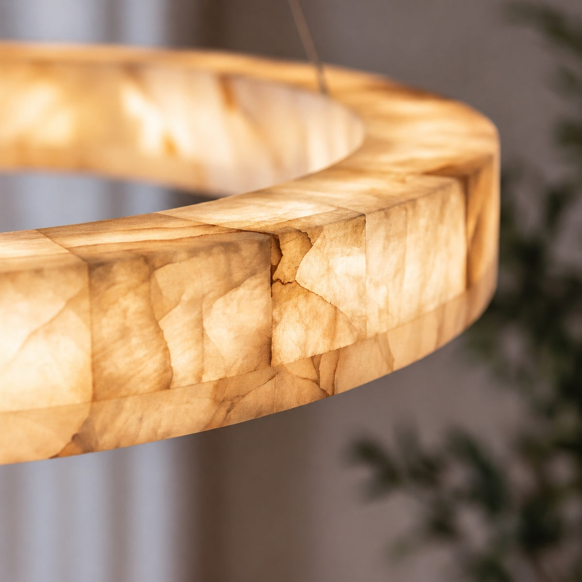 Modern Designer Chandelier Adjustable Gold Hanging Light Fixtures Alabaster LED for Dining Room