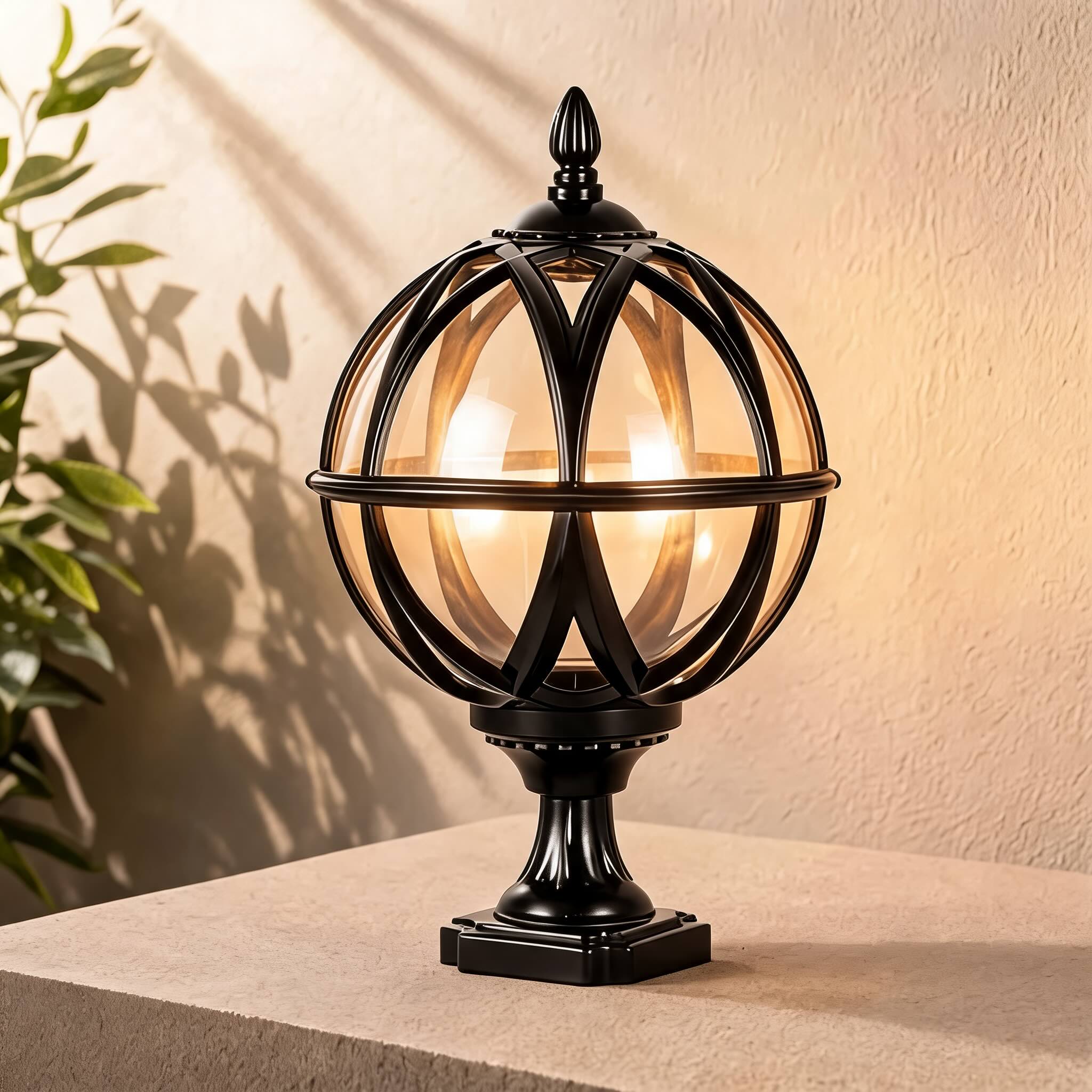 Modern Outdoor Wall Light Adjustable Height Aluminum Glass Waterproof Garden Lighting