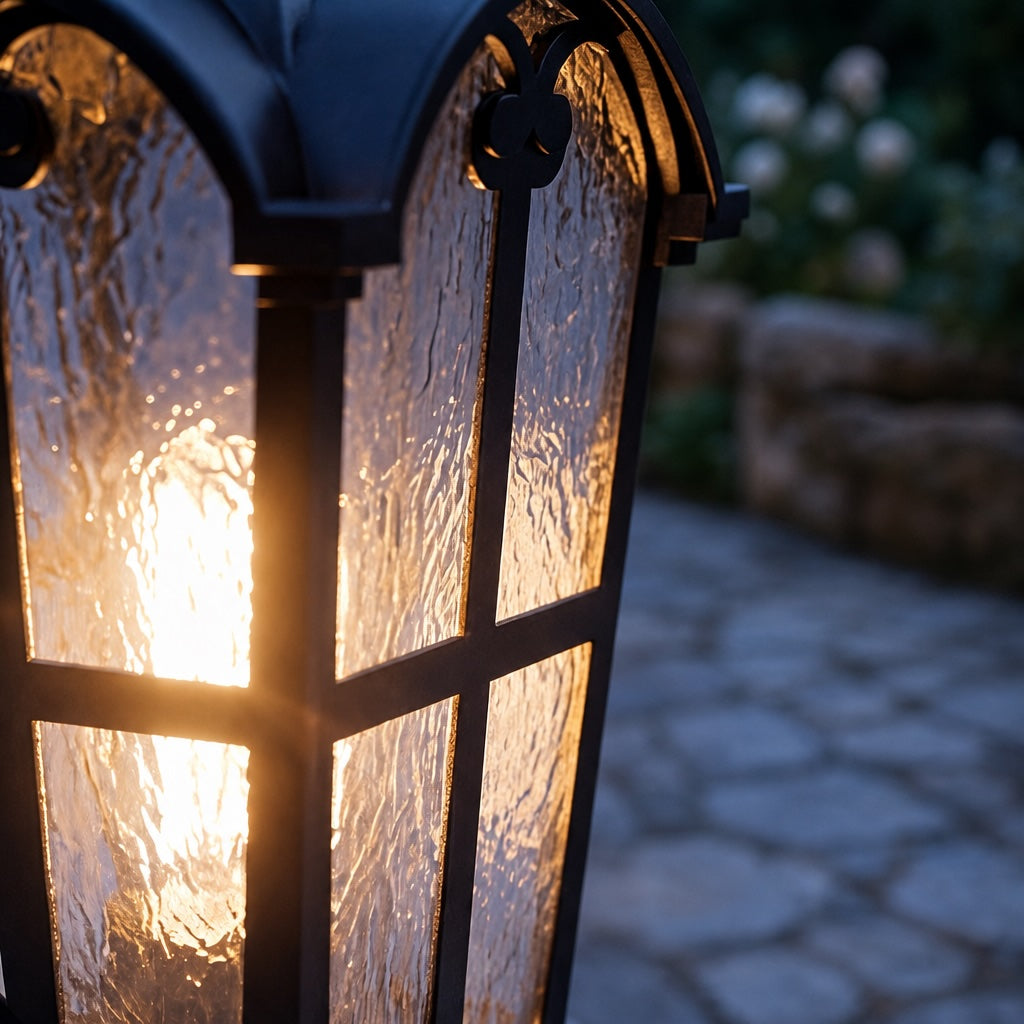 Modern Outdoor Wall Light Dimmable Iron Metal Clear Glass Shade for Garden and Outside Use
