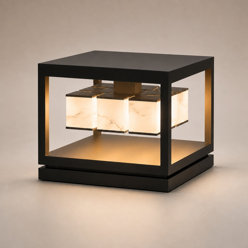 Solar Powered Modern Square Outdoor Deck Light Waterproof Stainless Steel LED Garden Fixture
