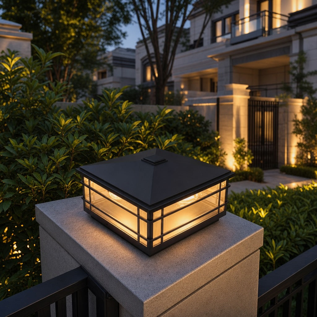 Modern Outdoor Wall Light IP54 Rated Aluminum Alloy with Transparent Glass Shade E27 Bulb Base