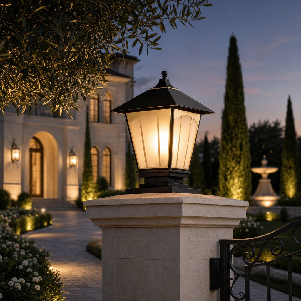 Modern Outdoor Wall Light IP55 Waterproof Solid Copper Glass Shade E27 Compatible Garden Lighting