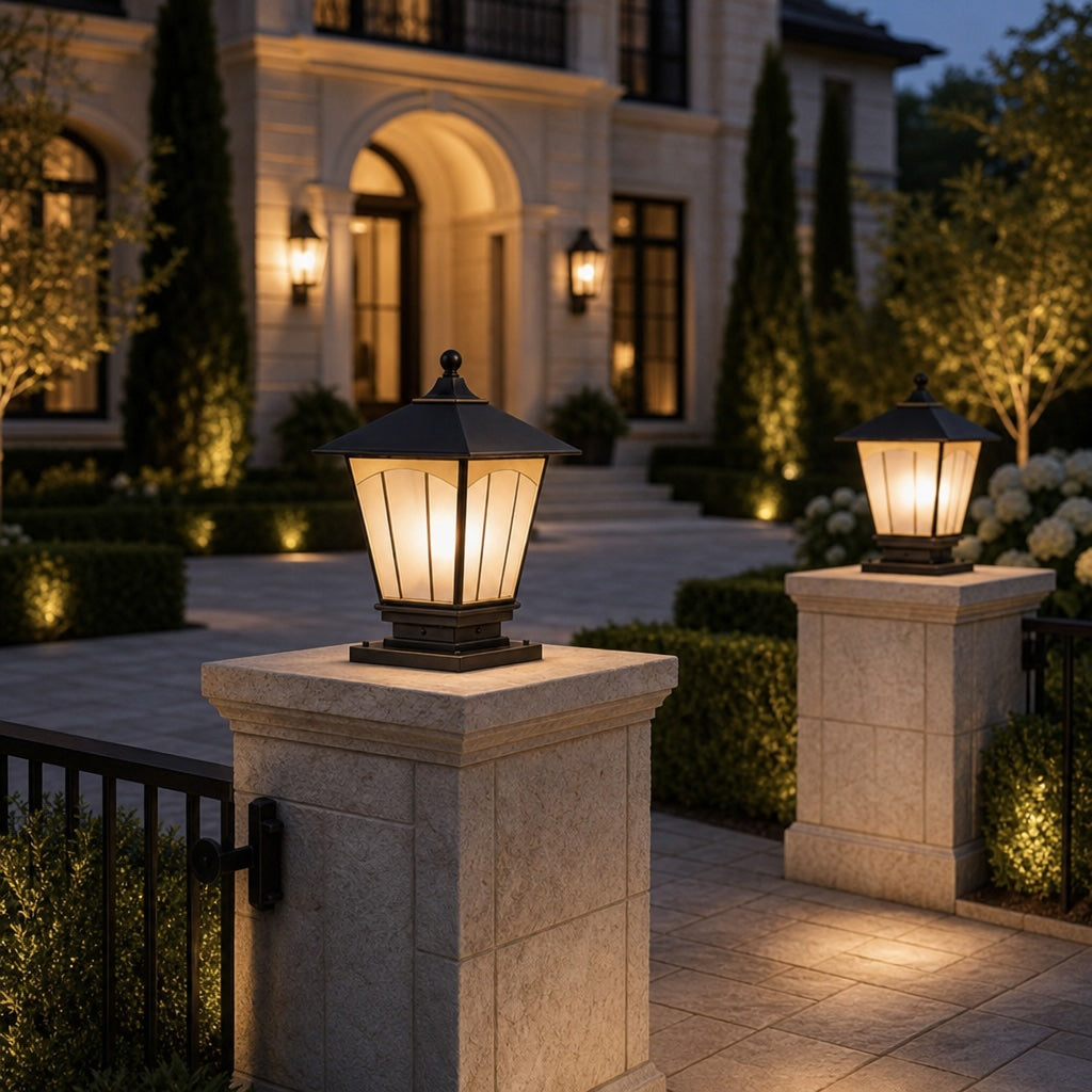 Modern Outdoor Wall Light IP55 Waterproof Solid Copper Glass Shade E27 Compatible Garden Lighting