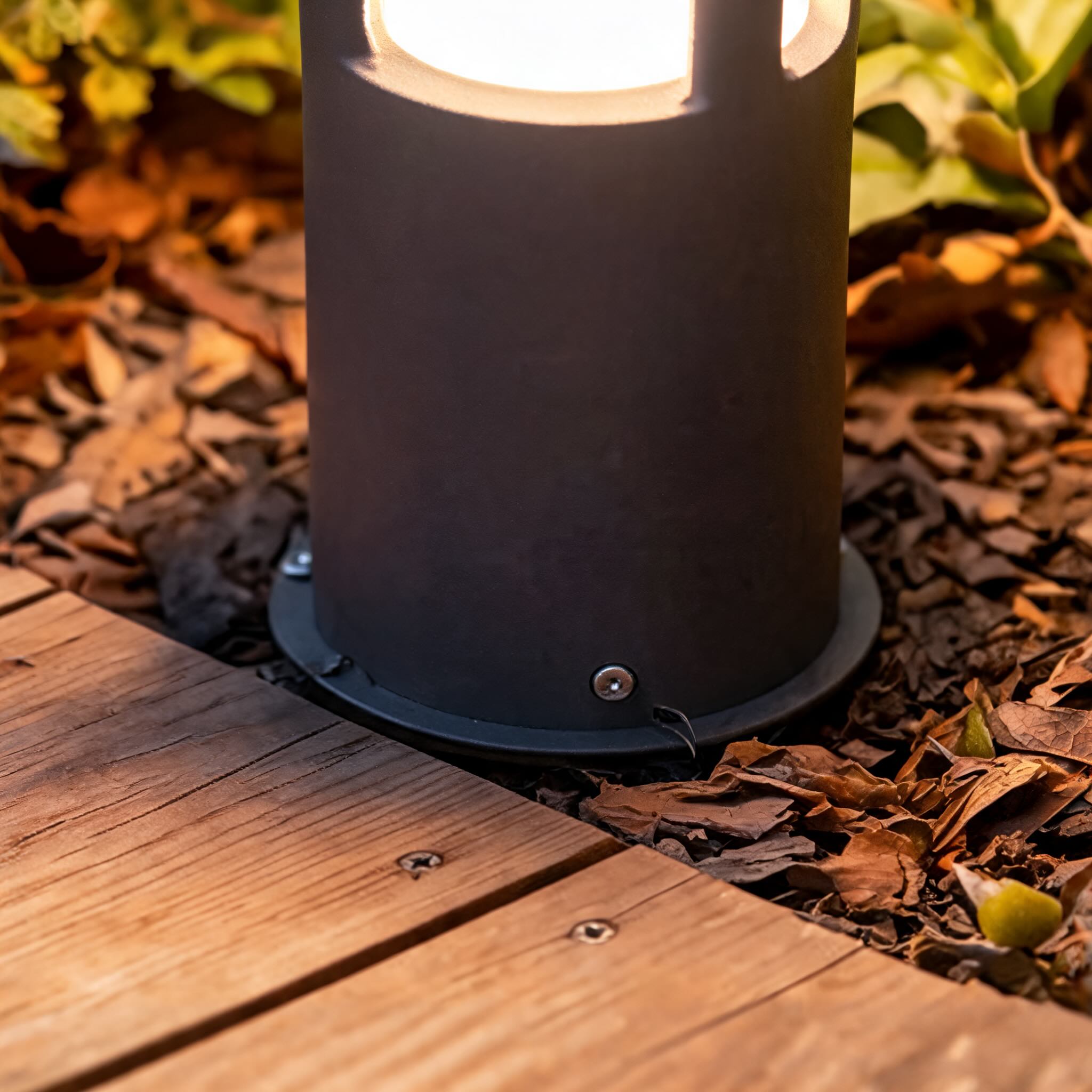 Modern Cylindrical LED Bollard Light Outdoor Waterproof Adjustable Height Die-Cast Aluminum