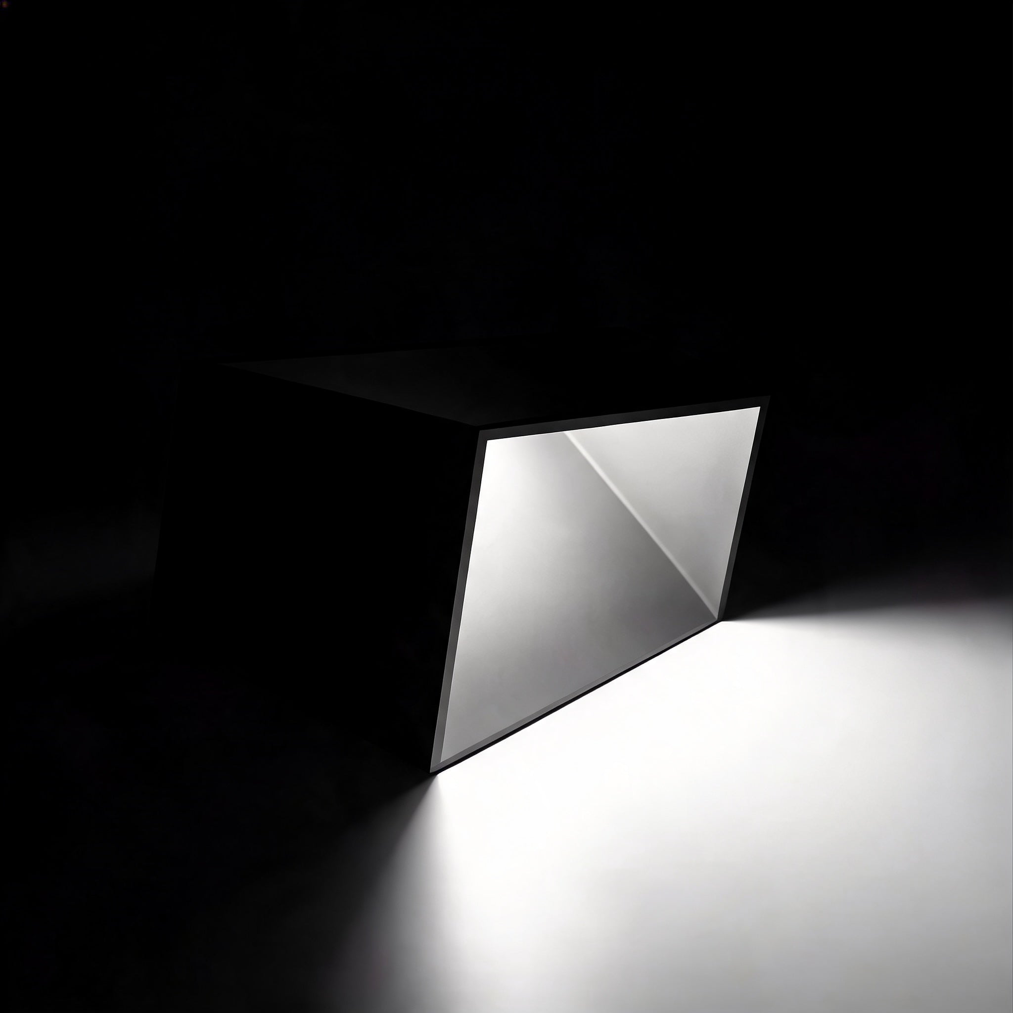 Solar Pathway Light Modern Cube Design Stainless Steel Frame with Glass Shade LED Illumination