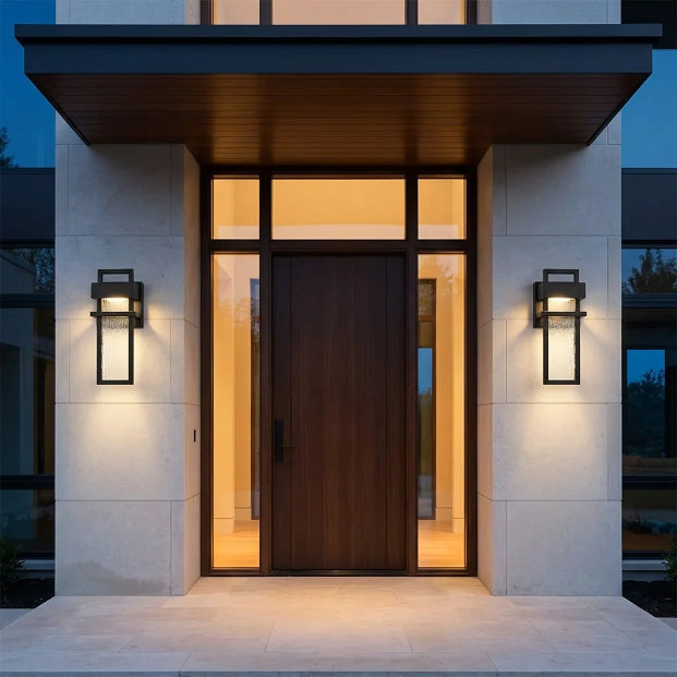 Modern Black Outdoor Wall Light Wall Mounted Aluminum 12W LED Waterproof for Exterior Use