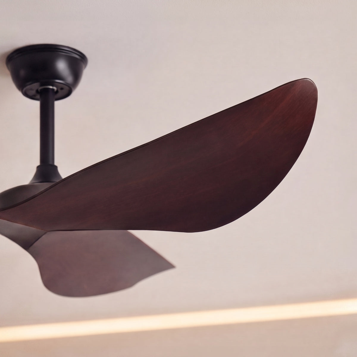 Modern Black Flush Mount Ceiling Fan with ABS Blades and 6-Speed DC Motor for Quiet Airflow
