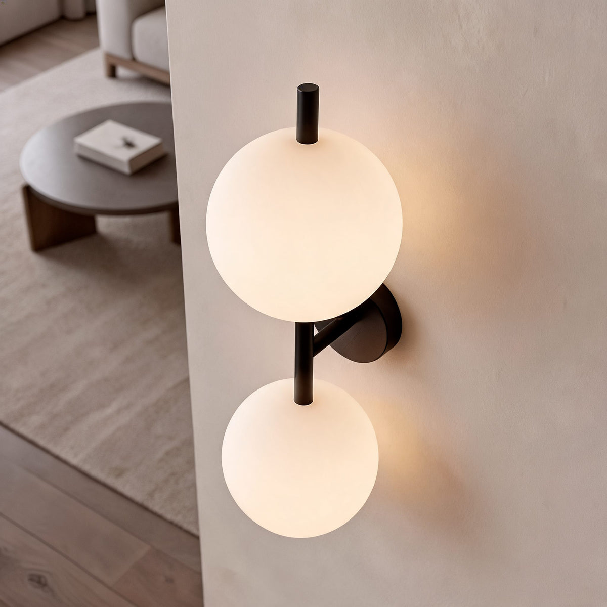 Nordic Wall Light Wall Mounted Sconce with Mouth-Blown Glass Shade and Integrated 5W LED