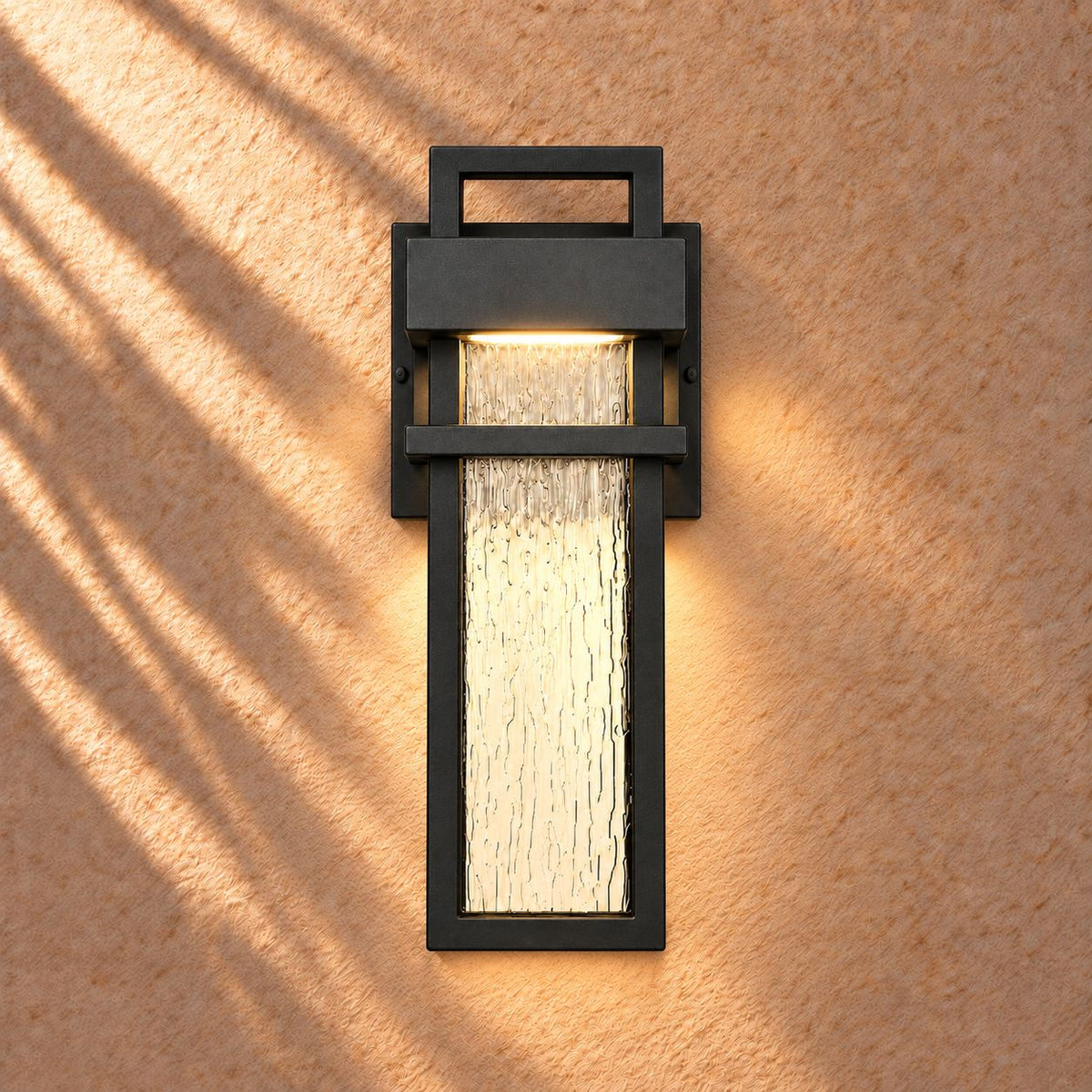 Modern Black Outdoor Wall Light Wall Mounted Aluminum 12W LED Waterproof for Exterior Use