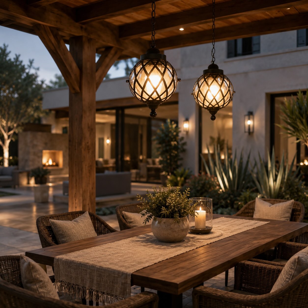 Modern Outdoor Hanging Pendant Light Fixture Aluminum Glass Shade IP54 Rated for Exterior Use