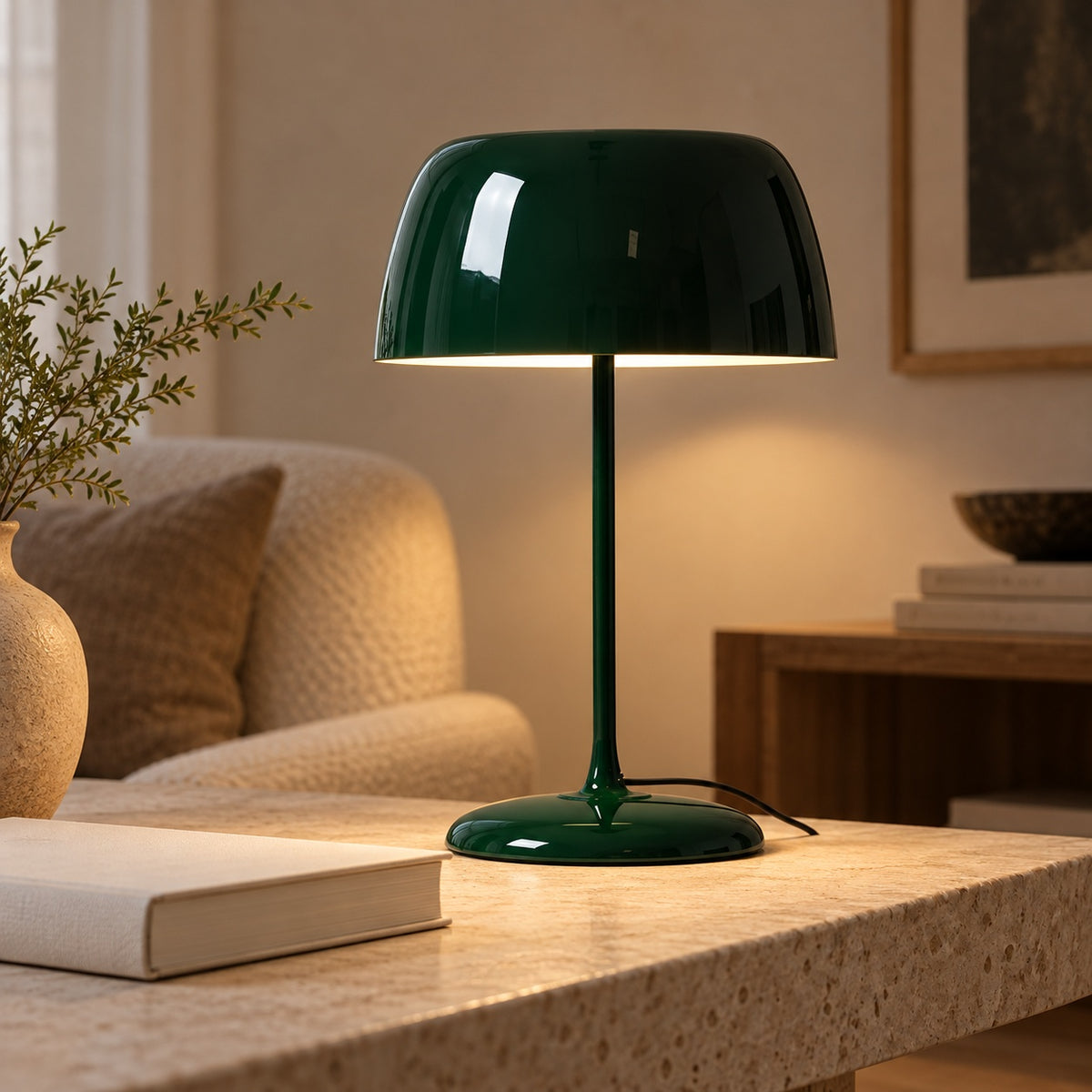 Modern Table Lamp with Adjustable Shade Metal Base LED Light Feature for Desk or Bedside Use
