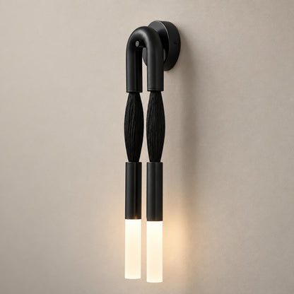Modern Wall Sconce Wall Mounted Metal Frame Horsehair Shade LED Wall Lighting Fixture