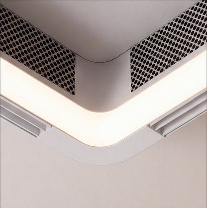 Modern Bladeless Ceiling Fan with Flush Mount Design Metal Body Dimmable LED Light and Remote Control