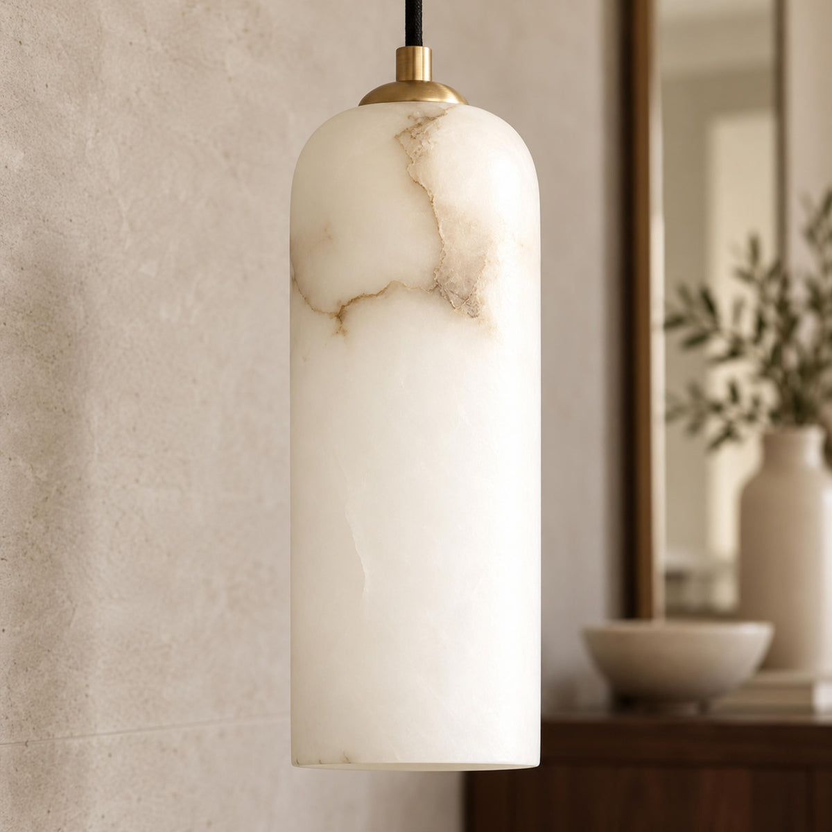Modern Wall Lamp Wall Mounted Brass Alabaster Shade LED E14 Socket Indoor Lighting