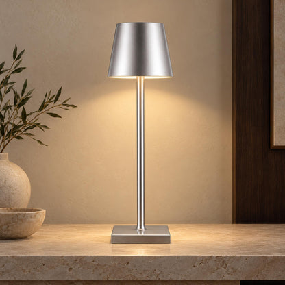 Modern Cordless Table Lamp Adjustable Brightness Rechargeable Battery LED Design for Home Office