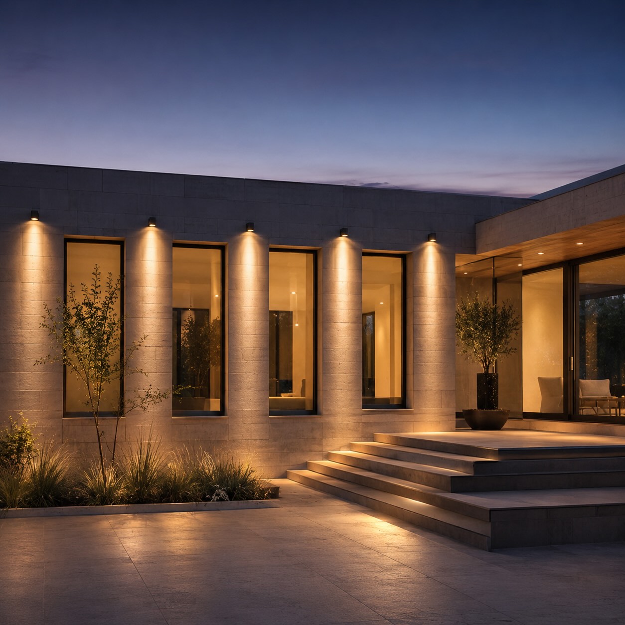 Modern Outdoor Wall Light Die-Cast Aluminum Waterproof LED Adjustable Three Color Temperature