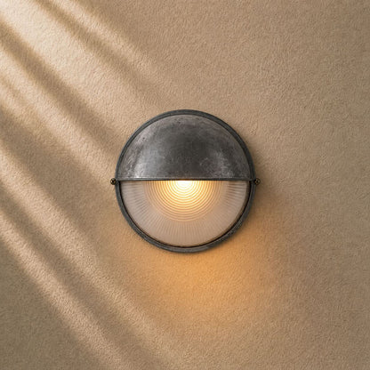 Industrial Outdoor Wall Lamp Weatherproof Metal Glass Shade LED Lighting Fixture
