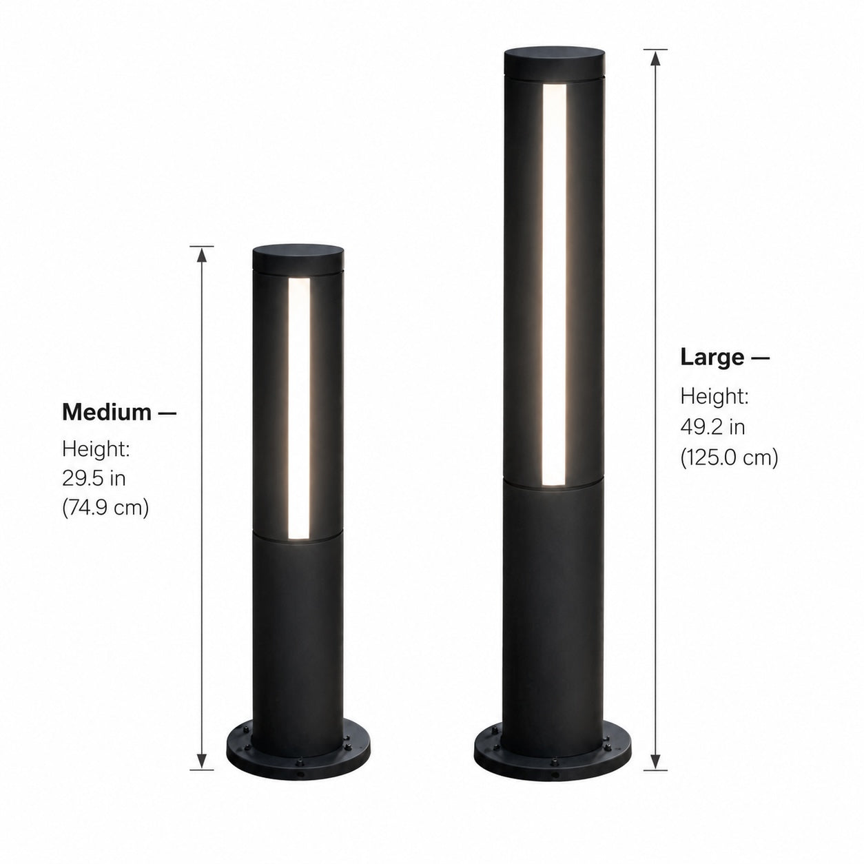 Modern LED Bollard Light Outdoor Fixture Die-Cast Aluminum Waterproof 3000K Ideal for Courtyards