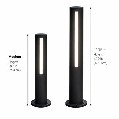 Modern LED Bollard Light Outdoor Fixture Die-Cast Aluminum Waterproof 3000K Ideal for Courtyards